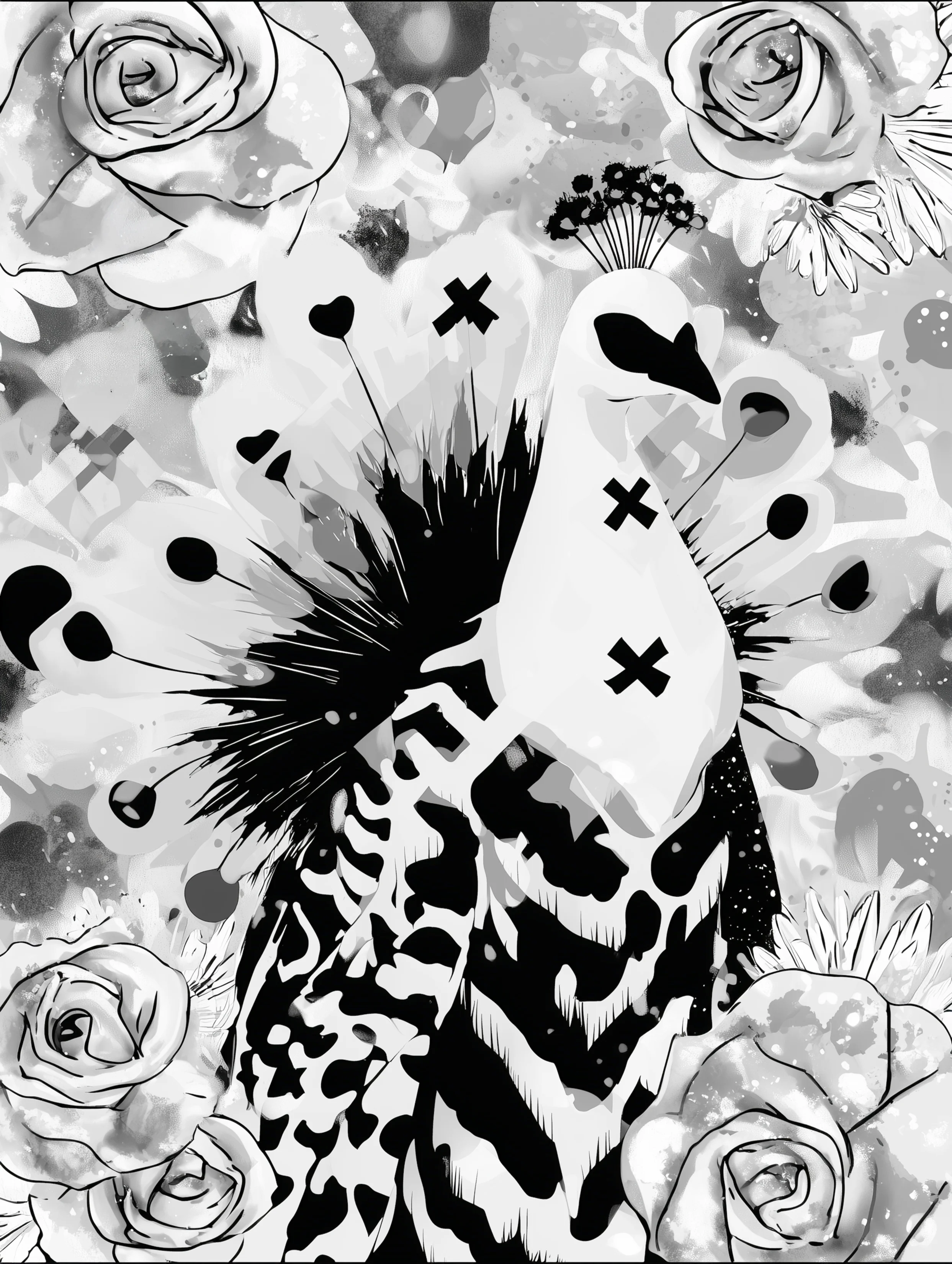 Free printable coloring page of peacock for adults featuring x fashion peacock